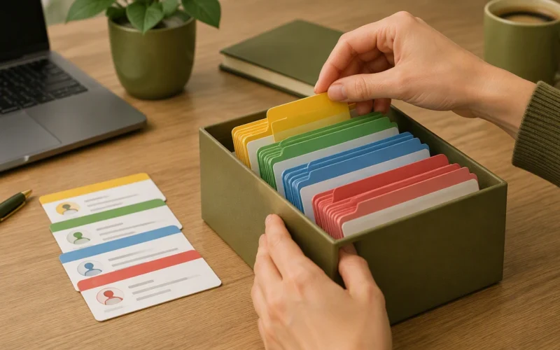 color coding client cards for quick access